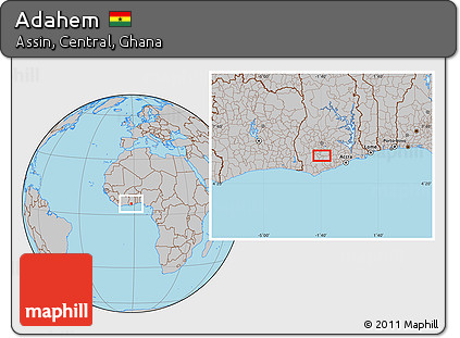 Gray Location Map of Adahem
