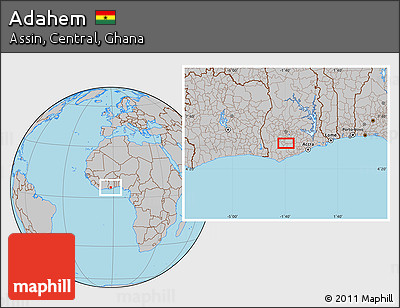 Gray Location Map of Adahem