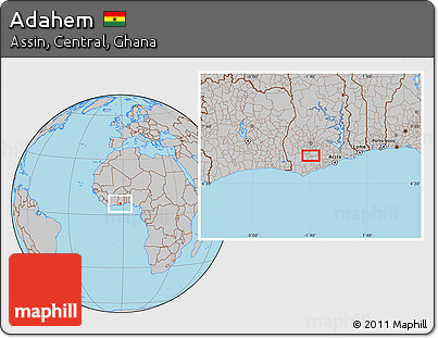 Gray Location Map of Adahem