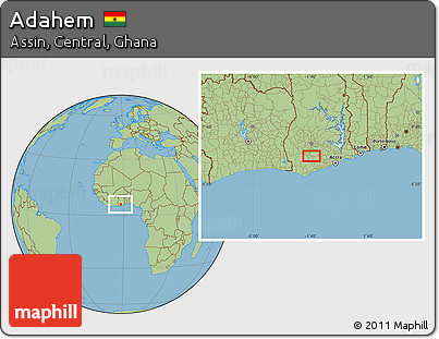 Savanna Style Location Map of Adahem