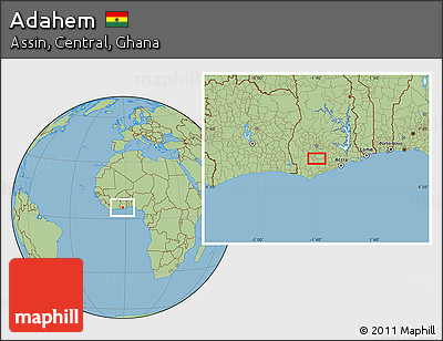 Savanna Style Location Map of Adahem