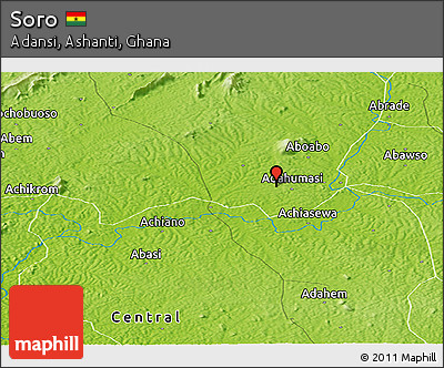 Physical Panoramic Map of Soro