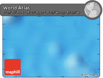 Physical Map of the Area around 5° 56' 49" N, 21° 10' 29" W