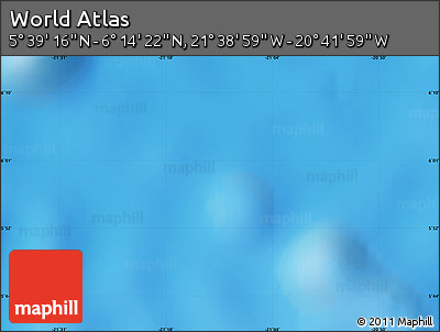 Physical Map of the Area around 5° 56' 49" N, 21° 10' 29" W