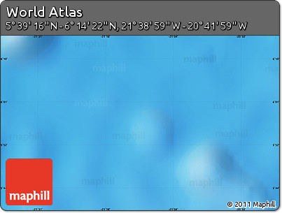 Physical Map of the Area around 5° 56' 49" N, 21° 10' 29" W