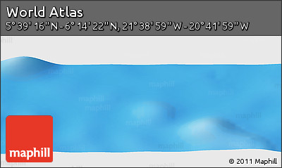 Physical Panoramic Map of the Area around 5° 56' 49" N, 21° 10' 29" W