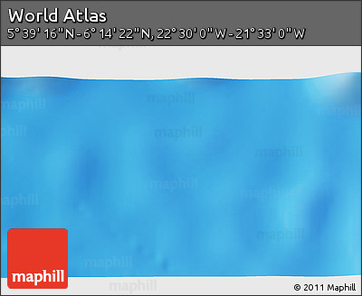 Physical 3D Map of the Area around 5° 56' 49" N, 22° 1' 29" W