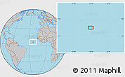 Gray Location Map of the area around 5° 56' 49" N, 23° 43' 30" W
