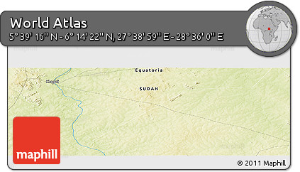 Physical Panoramic Map of the Area around 5° 56' 49" N, 28° 7' 30" E