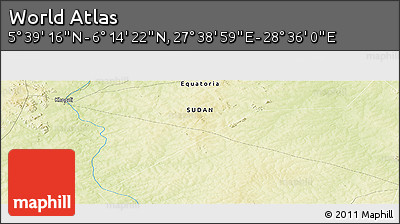 Physical Panoramic Map of the Area around 5° 56' 49" N, 28° 7' 30" E