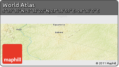Physical Panoramic Map of the Area around 5° 56' 49" N, 28° 7' 30" E