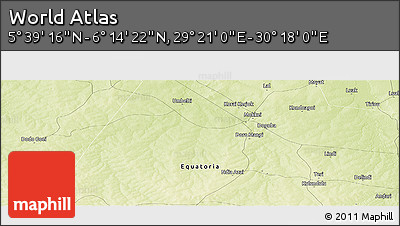 Physical Panoramic Map of the Area around 5° 56' 49" N, 29° 49' 30" E