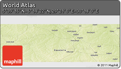 Physical Panoramic Map of the Area around 5° 56' 49" N, 29° 49' 30" E
