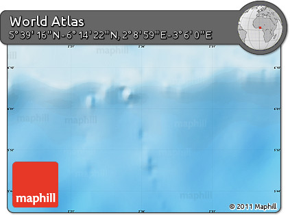 Physical Map of the Area around 5° 56' 49" N, 2° 37' 30" E