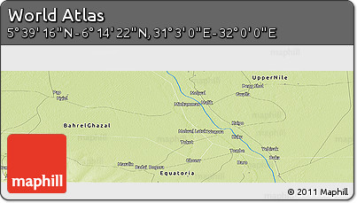 Physical Panoramic Map of the Area around 5° 56' 49" N, 31° 31' 29" E