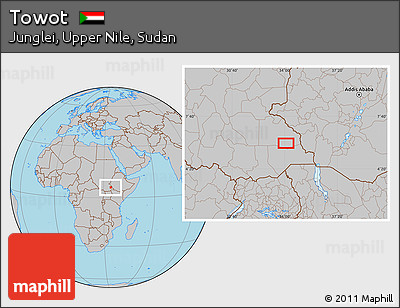Gray Location Map of Towot