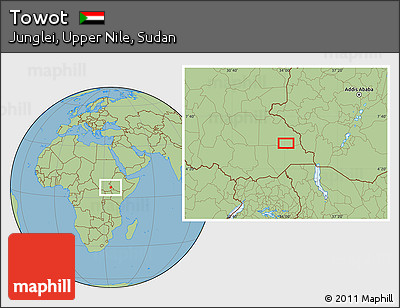 Savanna Style Location Map of Towot