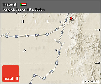 Shaded Relief Map of Towot