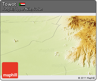 Physical Panoramic Map of Towot