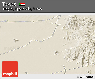 Shaded Relief Panoramic Map of Towot