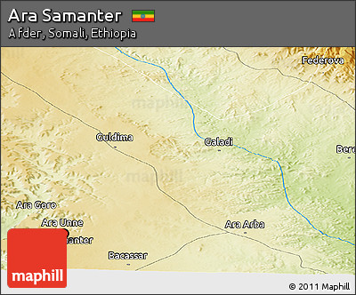 Physical Panoramic Map of Ara Samanter