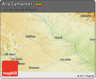 Physical Panoramic Map of Ara Samanter