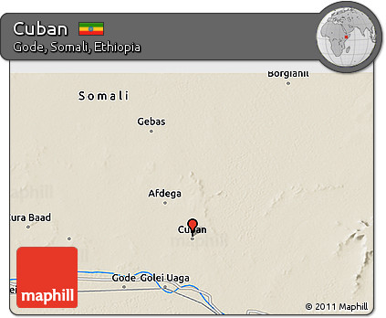 Shaded Relief 3D Map of Cuban