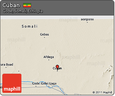 Shaded Relief 3D Map of Cuban