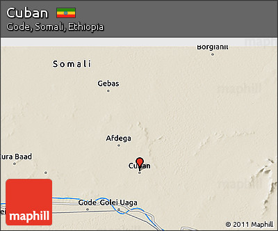 Shaded Relief 3D Map of Cuban