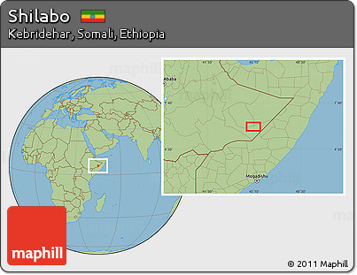 Savanna Style Location Map of Shilabo