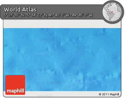 Shaded Relief 3D Map of the Area around 5° 56' 49" N, 49° 13' 30" W