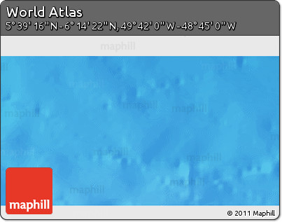Shaded Relief 3D Map of the Area around 5° 56' 49" N, 49° 13' 30" W