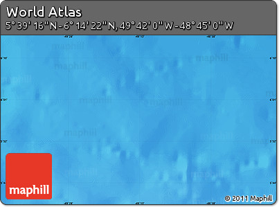 Physical Map of the Area around 5° 56' 49" N, 49° 13' 30" W