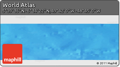 Shaded Relief Panoramic Map of the Area around 5° 56' 49" N, 49° 13' 30" W