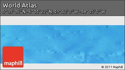 Shaded Relief Panoramic Map of the Area around 5° 56' 49" N, 49° 13' 30" W