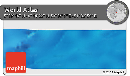 Physical Panoramic Map of the Area around 5° 56' 49" N, 51° 4' 30" E