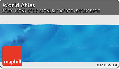 Physical Panoramic Map of the Area around 5° 56' 49" N, 51° 4' 30" E