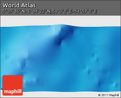 Physical 3D Map of the Area around 5° 56' 49" N, 54° 28' 30" E