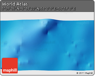Physical 3D Map of the Area around 5° 56' 49" N, 54° 28' 30" E