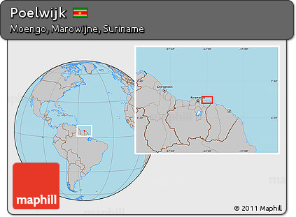 Gray Location Map of Poelwijk
