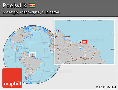 Gray Location Map of Poelwijk