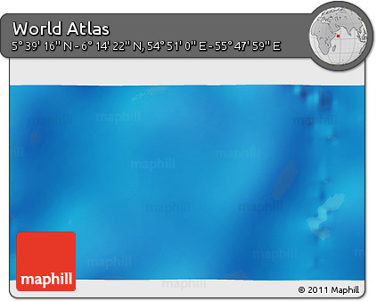 Physical 3D Map of the Area around 5° 56' 49" N, 55° 19' 30" E