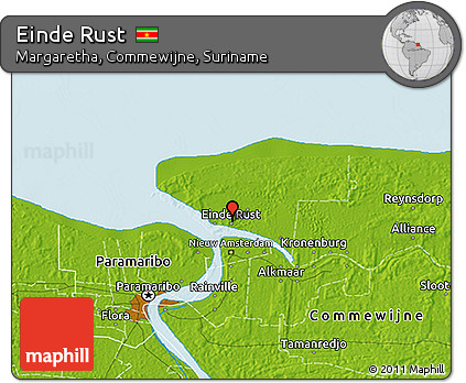 Physical 3D Map of Einde Rust