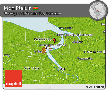 Physical 3D Map of Mon Plaisir