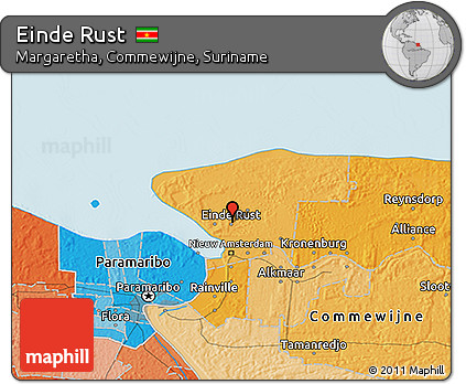 Political 3D Map of Einde Rust