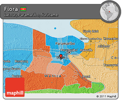 Political 3D Map of Flora