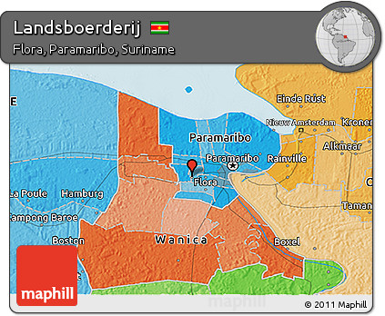 Political 3D Map of Landsboerderij