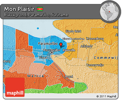 Political 3D Map of Mon Plaisir