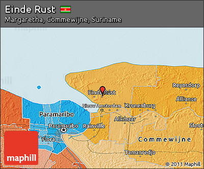 Political 3D Map of Einde Rust