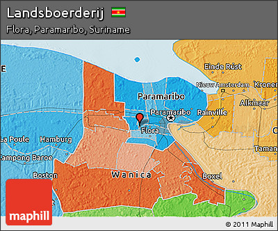Political 3D Map of Landsboerderij